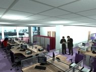 Realistic render of redesigned office